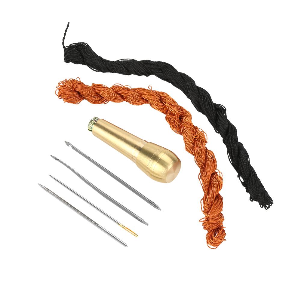 18m Black Brown Lines Threads for DIY Shoes Repair with Hook Needles Sewing Awl Kit