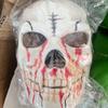 Adjustable Moving Mouth Skull Mask Bloody Effect Scary Skull Headgear  Masquerade Party
