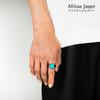 [Cisst Liber] African Jasper Signet Ring for Men and Women, Surgical Stainless Steel with Natural Stone, Gold, Sizes 13-14