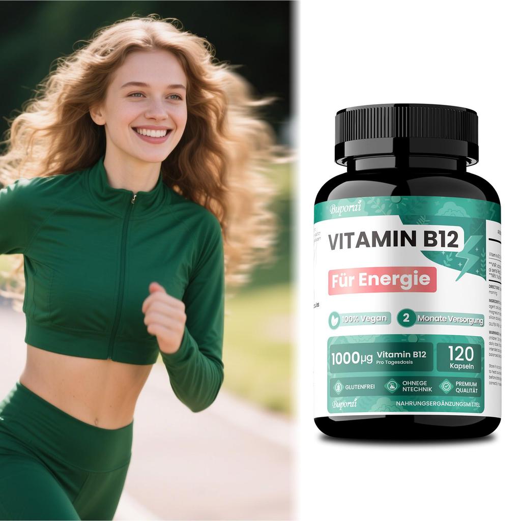 Vitamin B12 1000mcg Vegan, B12 Vitamin for Energy, Fatigue, Immune System, Vit B12 Gluten Free and GMO, Vitamin B12 Certified Pure Cyanocobalamin