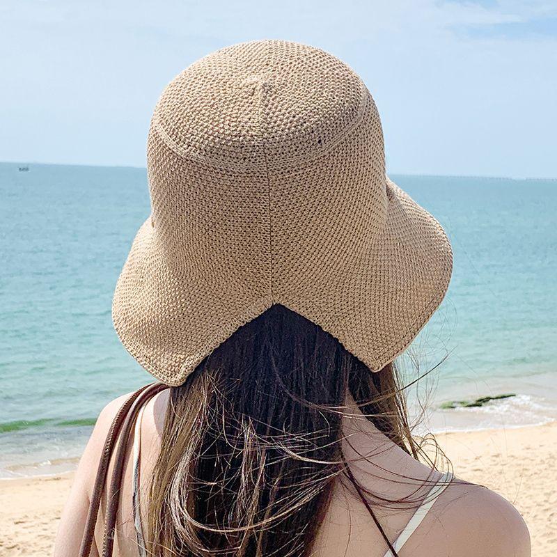 Summer Bucket Hat for Women Wide Brim Bucket Hat Breathable Hollow Out Basin Hat UV Sun Protection Hats Summer Travel Vacation Panana Beach Cap