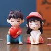 Miniature Cute Romantic Couple Statue, Boy Giving Heart To Girl Decorative Showpiece - Valentines Day Gift