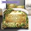 ChocolateFactory Pattern Bedding Quilt Set Quilt Cover Pillowcase Home Decoration Birthday Gift (1 * duvet cover + 2 * pillowcase, without core)