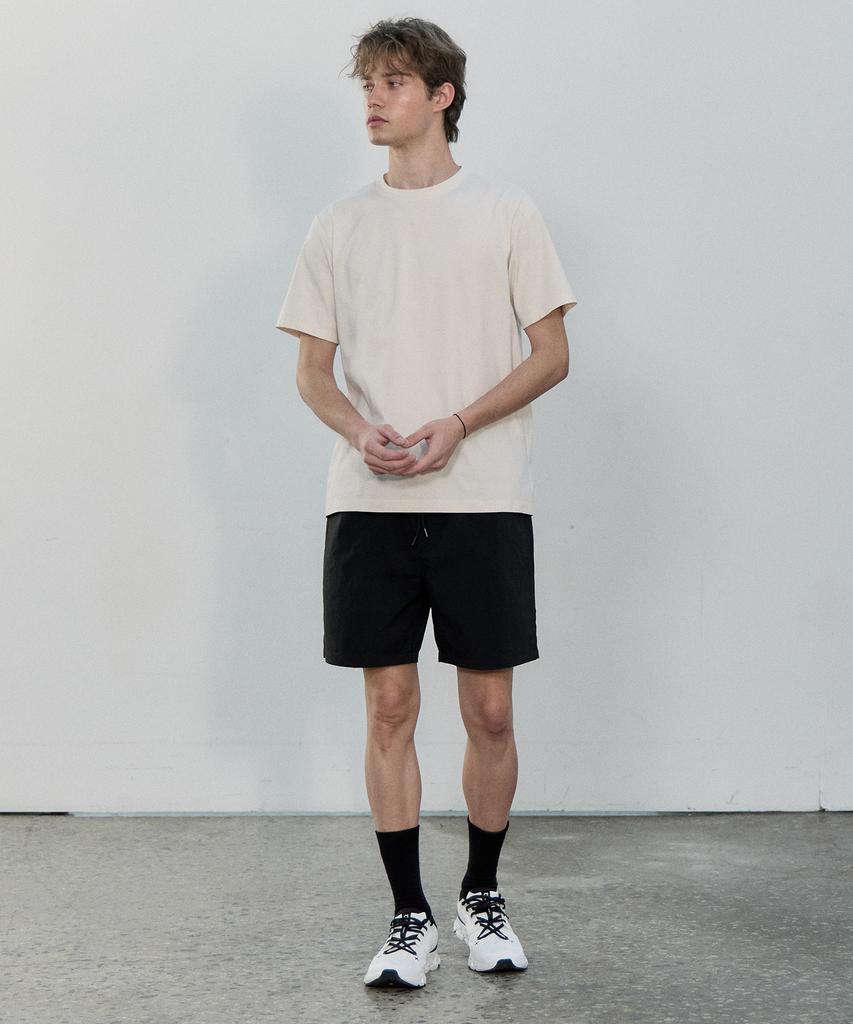 BASIC HOUSE Cool Sorona Regular Fit Round Neck Short Sleeve T-Shirt Ivory Lzts3107