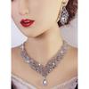 Fashion Crystal Necklace Earrings Jewelry Suit Alloy Rhinestone-Encrusted Jewelry Ornament Accessories Ball Performance Super Flash