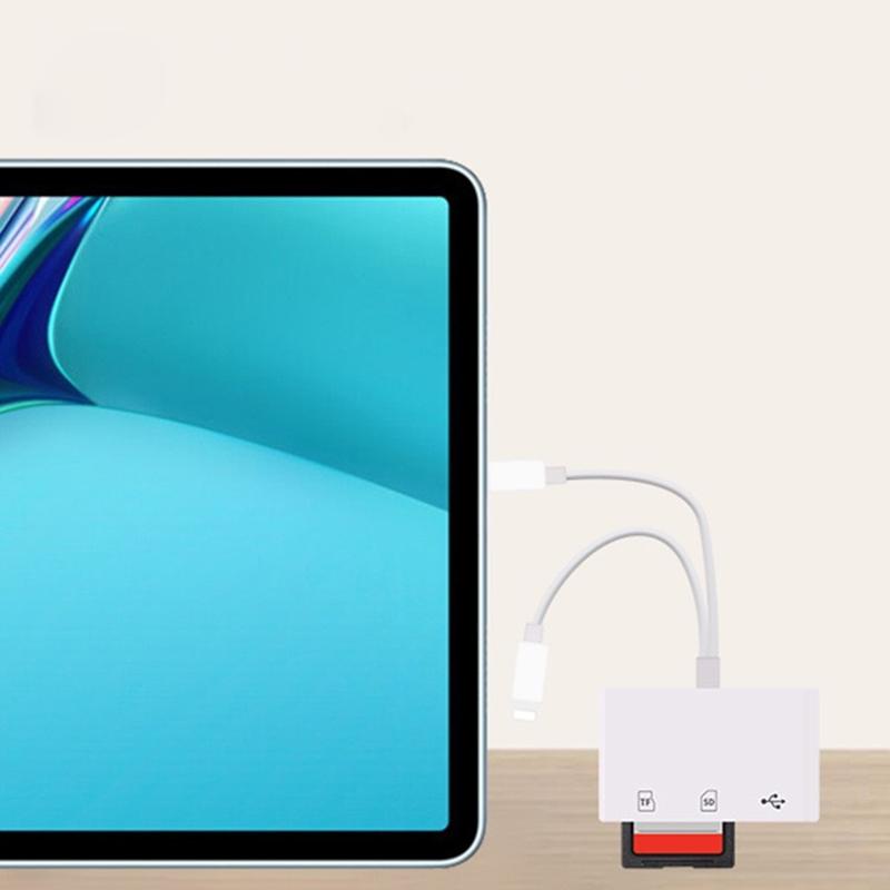 2 In 1 Otg Card Reader Type C Lightning To Sd Tf Memory Card With Usb Charging Port For Macbook Pc Laptop Iphone Cardreader