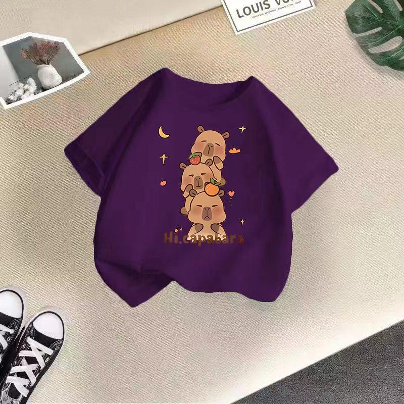 Children's Casual Short-sleeved T-shirt - Summer Boys' And Girls' Loose Capri Ballo T-shirt