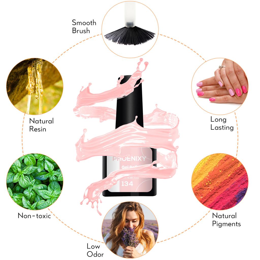 PHOENIXY 12 Colors Gel Nail Polish Set Soak Off Semiperment Gel UV LED Nail Varnish Manicure Nail Gel Set Gift for Women