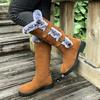 Winter Warm High Snow Boots Women's 2025 New Belt Buckle Plus Size Fleece Thickened Wool Wool Cotton Shoes