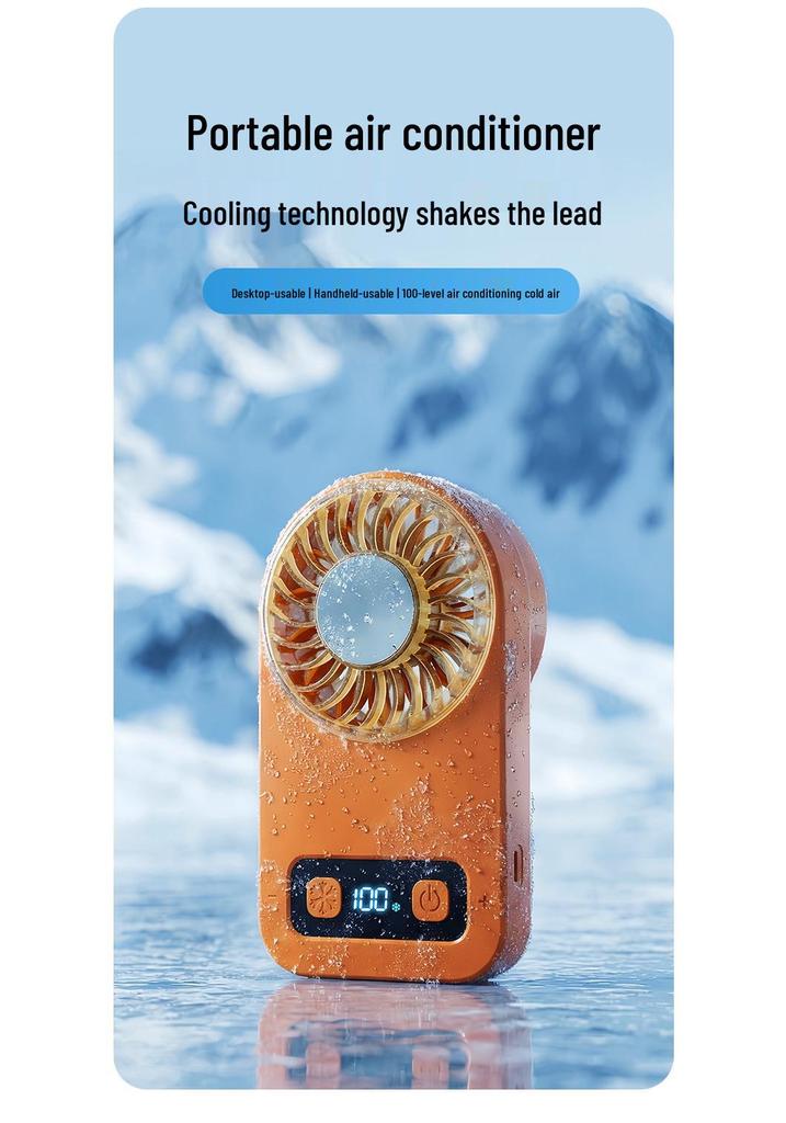 Ice Pack Portable USB Handheld Fan - Strong Wind Cooling for Outdoors