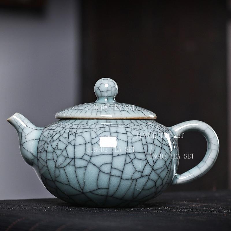 Ice Cracked Glazed Ceramic Teapot Household Large Capacity Teapot Chinese Style Tea Pot with Filter Kungfu Tea Set Teaware