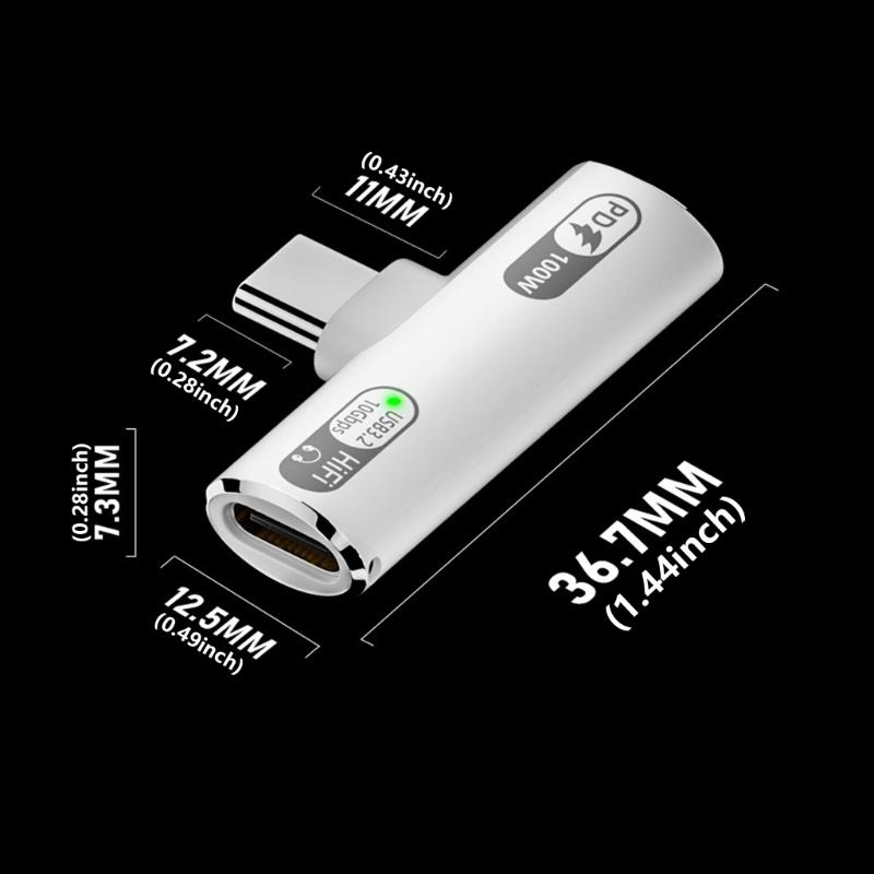 Rozbočovač typu C USB C Audio a PD100w Nabíjecí adaptér USB C Adaptér pro hudbu a napájení 10Gbps Přenos dat