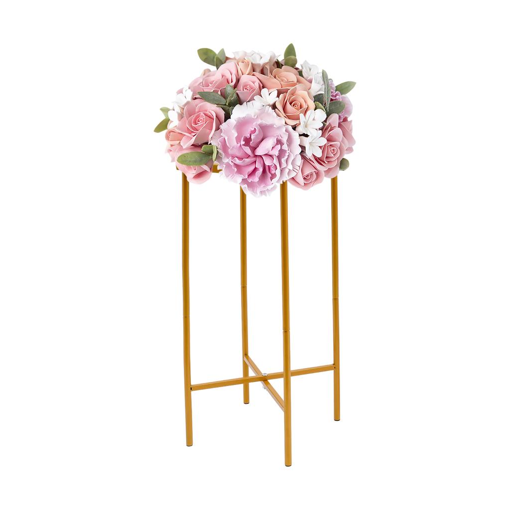 Wedding Flower Stand,Gold,Centerpieces 10-piece Column Vases 0.512in Diameter Plastic 23*23*57cm for Weddings,Birthday Parties