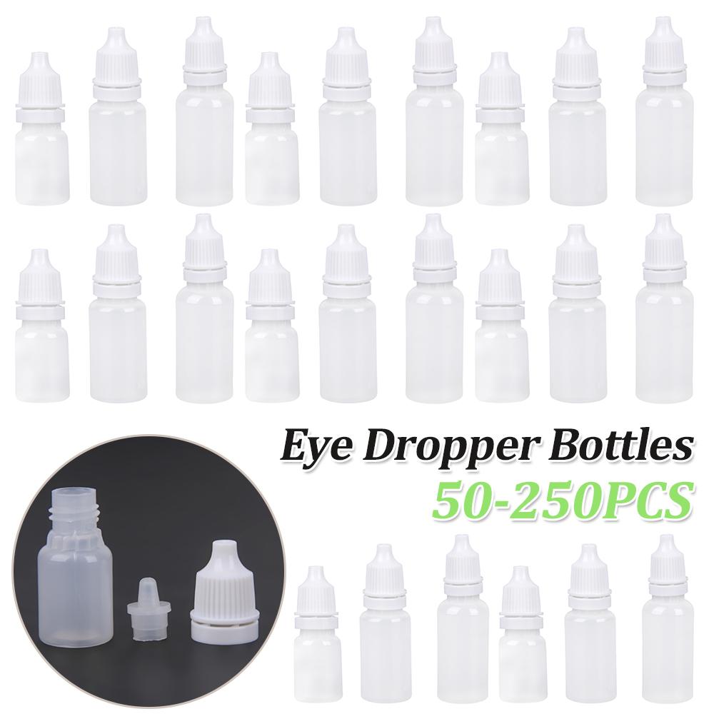 50pcs 5/10/15ml Eye Dropper Bottles Refillable Eye Drop Bottle Portable Eye Liquid Dropper for Solvents Essence Eye Drops Saline