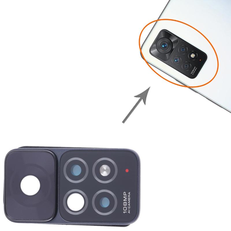 For Xiaomi Redmi Note 11 Pro 4G (MediaTek) Back Camera Lens Holder Cover with Glass Replacement Part (without Logo)