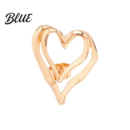 Lady Heart Ring Big Love Double-layered Exaggerated Style Hollow Shape