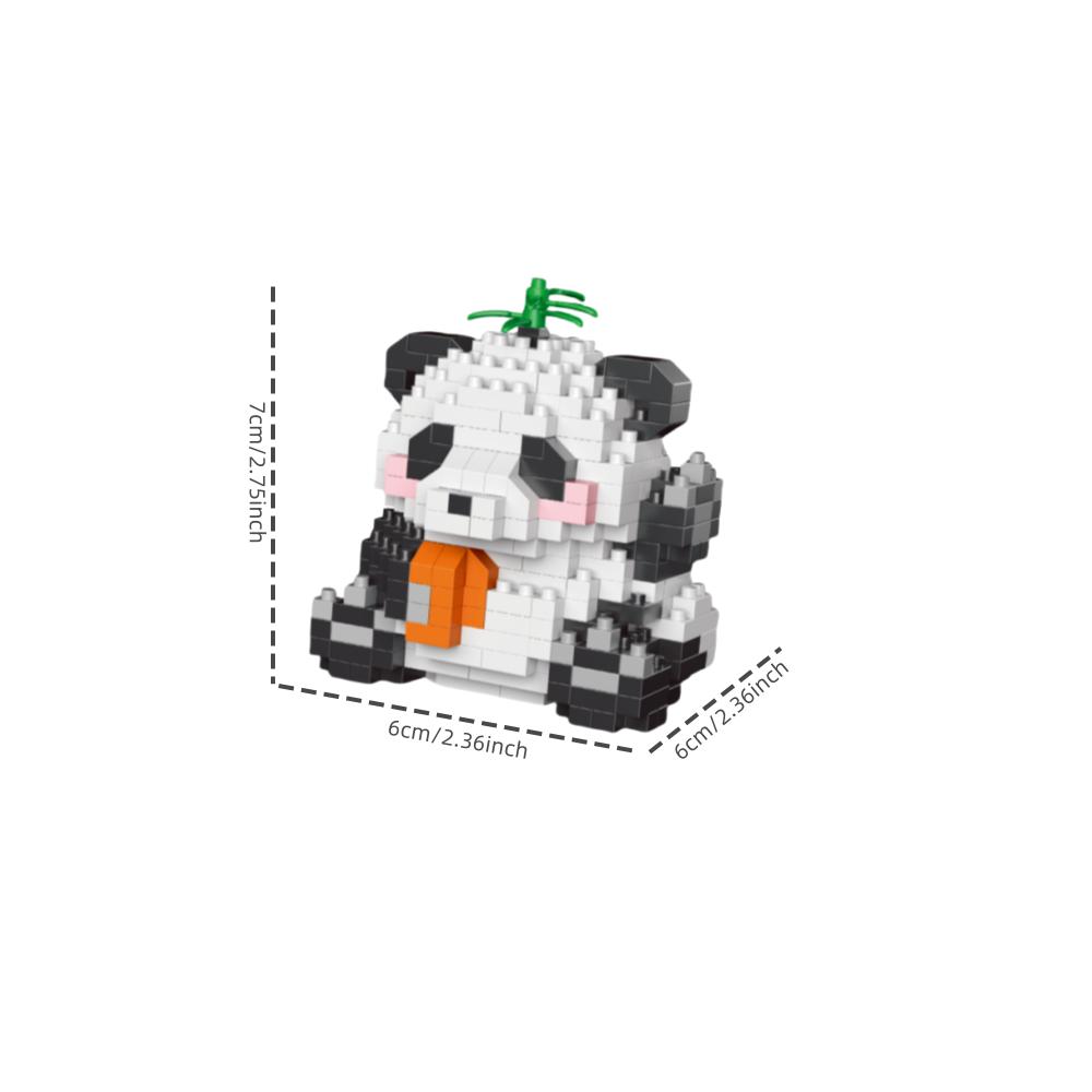 

Non-Toxic Knew Built Panda Micro Mini Building Blocks Adorable Playmate Toys Five Lovely Shapes Charming Apple And Bamboo Perfect Playmate