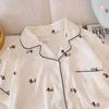 2026 Summer Women's High-End Short Sleeve Cotton Pajama Set for Indoor/Outdoor Wear