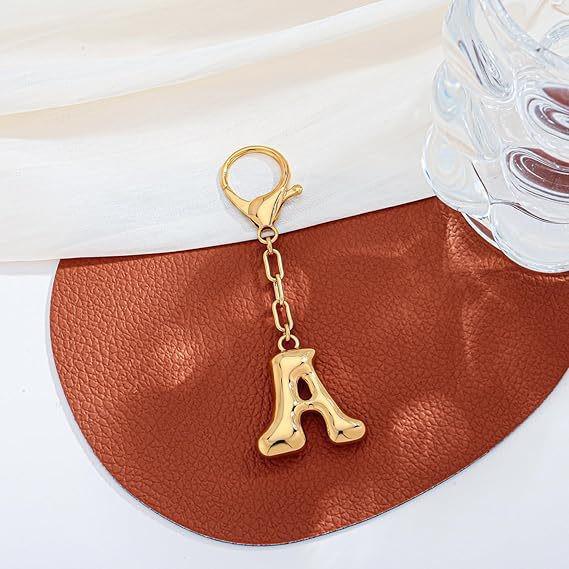 26 Alphabet Keychain: 18K Gold-Plated Pendant - Elegant Niche Design