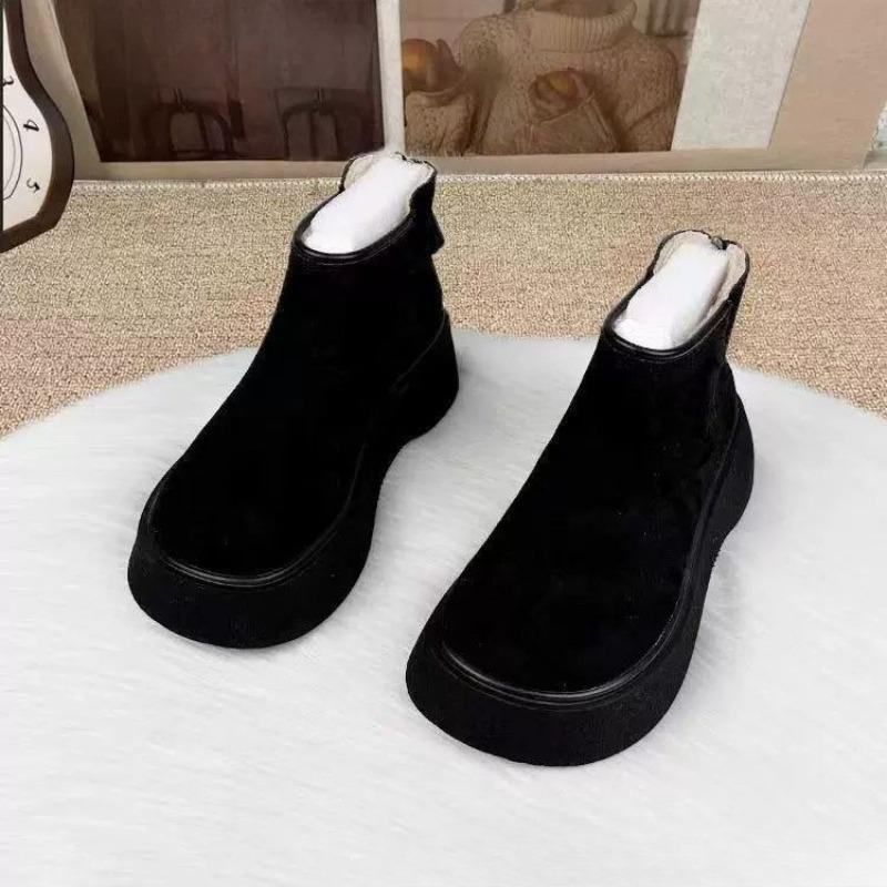 New Style Shoes: Thick-soled Snow Boots, Women's Shoes, Ankle Boots, Round-toed Casual Cotton Boots
