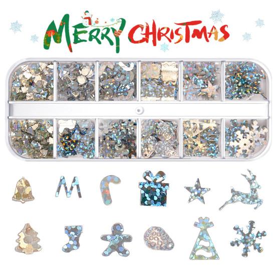 1 Box Nail Sequins Ultra-Thin Bright Color Mix Shape Wide Application Easy To Apply Decorative PET