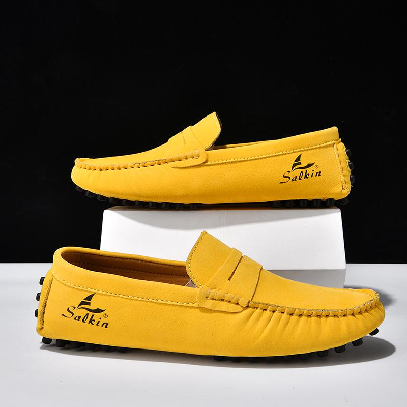 Fashion Leather Handmade Mens Loafers Moccasins Slip on Men's Flats Male Walking Shoes Summer Men Casual Shoes  Fashion Men Dress Shoes