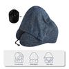 Travel Neck Pillow with Hood Memory Foam U-shaped Pillow with Adjustable Drawstring Breathable Neck Cushion for Airplane Car Long Flights Road Trips