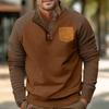 Spring and Autumn Men's Outdoor Casual Stand Collar Loose Corduroy Color Pullover Hoodie