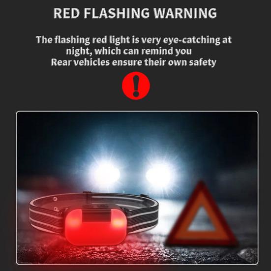 Outdoor LED Headlight 7 Modes 180 Degrees Adjustable IPX4 Waterproof Power Indicator Super Bright Fishing Riding Running Camping Headband Light