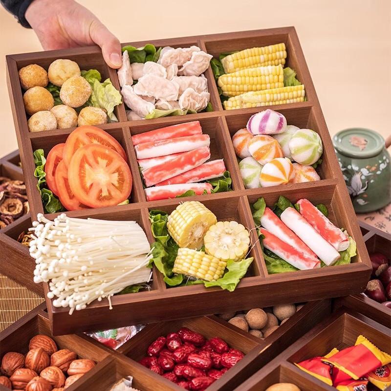 Retro Bamboo Wood Compartment Tray
