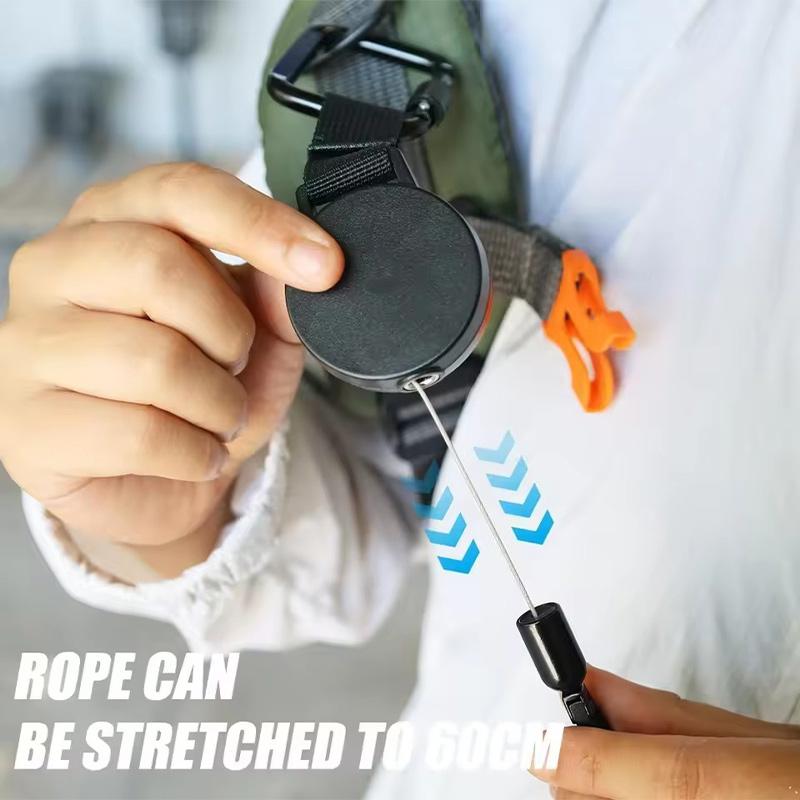 Retractable Anti-theft Phone Holder Portable Mobile Phone Buckle Abs+steel Wire Rope Multi Functional Mountaineering Buckle