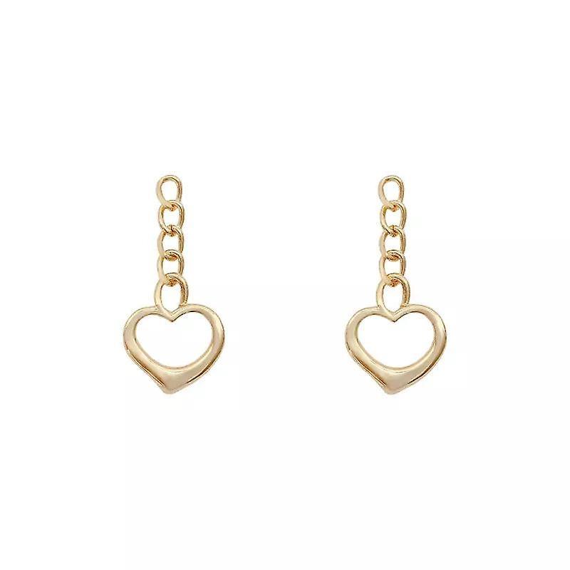 Cute Earrings with Heart & Chain Dangling Long
