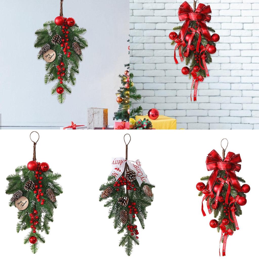 Christmas Upside Down Tree Christmas Decoration Home Decor Artificial Wreath for Home Office Fireplace Wall Indoor Outdoor