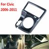 Car Carbon Fiber Style Interior Center Gear Shift Frame Cover Trim Fit For Honda Civic 2006 2007 2008 2009 2010 2011