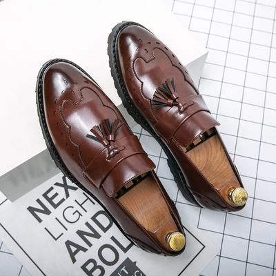 Pánské mokasíny Hnědé Špičaté Kožené Boty Třásně Malé Kožené Boty Módní Business Prodyšné Ležérní Pánské Boty Zapatos Hombre