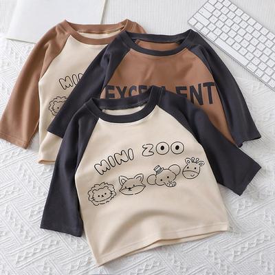 Children's Long Sleeved T-shirt Letter Printed Warm Kids Top