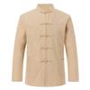Men's Retro Linen Shirt Jacket with Chinese-Style Buttons for Spring and Autumn