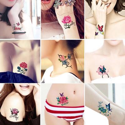 66Pcs Flower Butterfly Body Art Temporary Tattoos Stickers Waterproof Tattoos