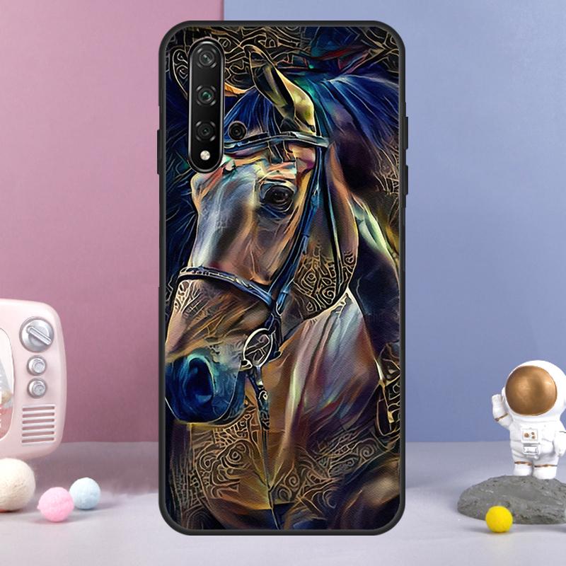 Horse Painted Art For Huawei Nova Y60 Y61 Y70 Y72 Y73 Y90 Y91 9 10 SE 7i 8i 11i 12i P30 P40 Lite P60 Pro Case