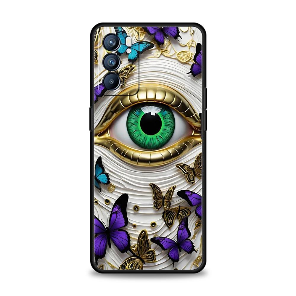 Fashion Eyelashes Eyes Phone Case For Oppo A17 A31 A54 A57 A78 A79 A98 Find X5 X6 Reno 6 7 8 10 11 12 13 F Pro 5G Soft TPU Cover