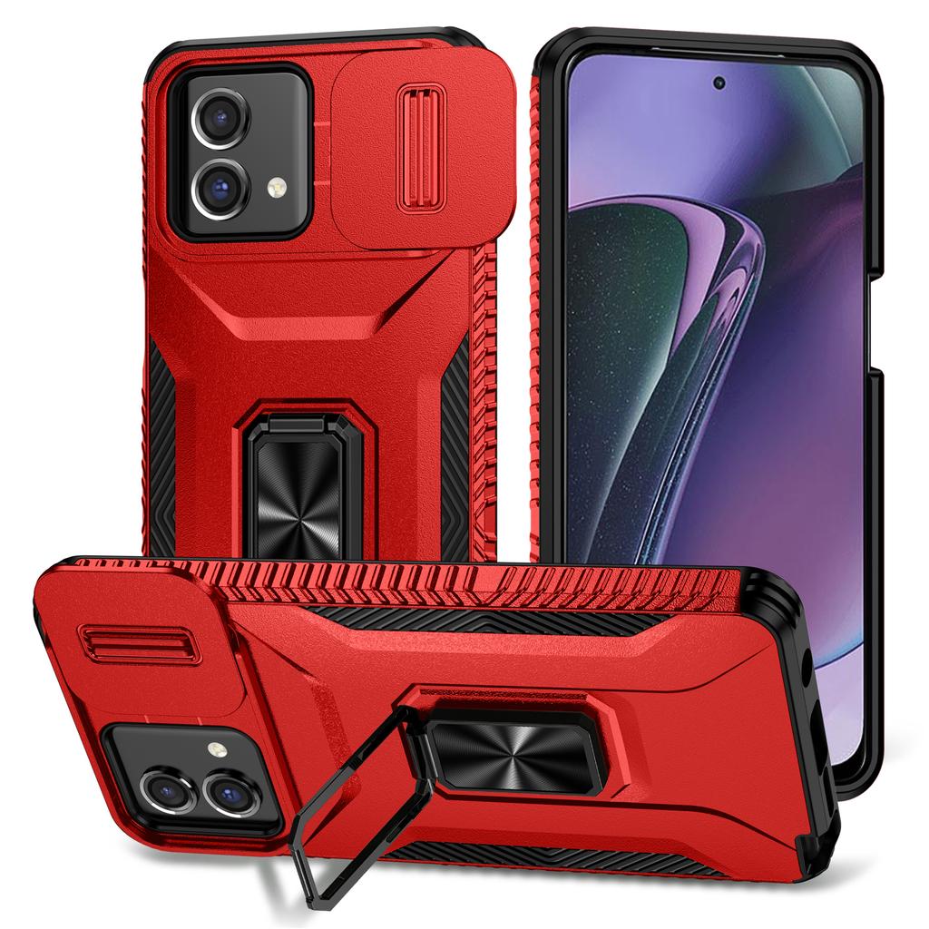 Pro Motorola Moto G Stylus 5G (2023) Pouzdro Camshield Stojánek TPU+PC Protiskluzový Kryt na Telefon