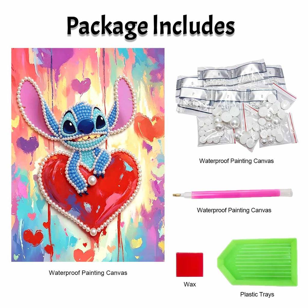 Disney Stitch Pearl Painting Handmade DIY Pearl Art Painting Simple Living Room Hanging Painting Decoration
