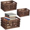 3 st träförvaringslådor med handtag Multifunktionella Stapelbara Stor Kapacitet Leksaker Kläder Organizer Korg Hem diversekorg