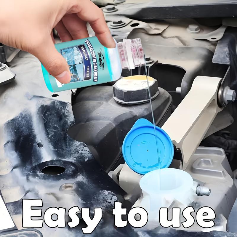 Concentrated Crystal-Coating Liquid for Car Glass - Windshield Wiper Fluid, Keeps Surfaces Smooth, Rain-Proof, and Anti-Fog, Streak-Free, Q