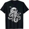 Octopus Skull Monster Kraken Cthulhu Skull Cool Retro Street Style Crew Neck Short Sleeve Women's T-Shirt Summer Streetwear Y2K