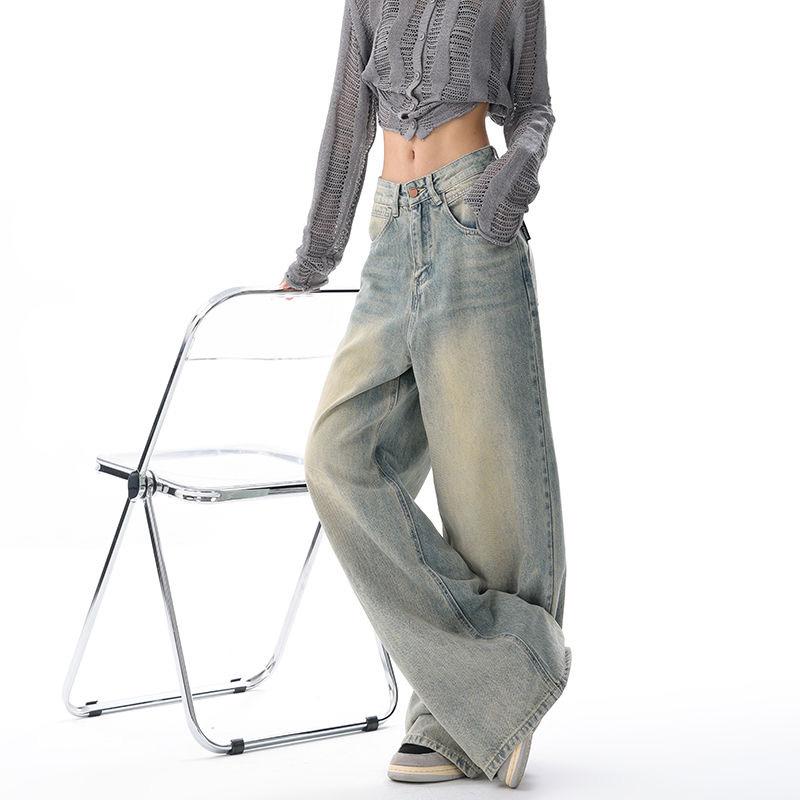 2000er Vintage Baggy Blaue Jeans Damen Y2k Harajuku High Waist Denim Hose Weiblich Retro Mode 90er Ästhetik Weite Hosen Neu