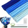 CHWNIBAY Craft Mall Color Mix Blue Series Artificial Flower Stems 200 Pieces 6mm with Flower Tape 1 Roll for DIY Flower Making Interior Decoration