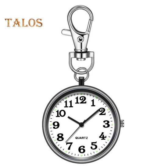 

Часы-брелок с круглым циферблатом, высокоточный кварцевый механизм, бесшумные часы с указателем, компактные часы-брелок с крючком чёрный