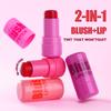 Jelly Blush Stick - 3-in-1 Multi-Functional Cream - Lipstick, Blush, and Cheek Tint - Bouncy, Natural Color-Changing, Brightening Makeup