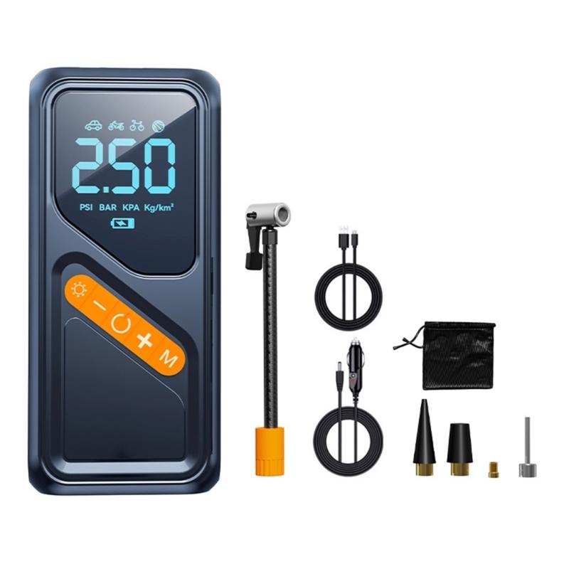 

easy carry Electric Air Pumps with LED Light Rechargeable Intelligent Multifunction Tire Inflator for Car & Bikes Tires